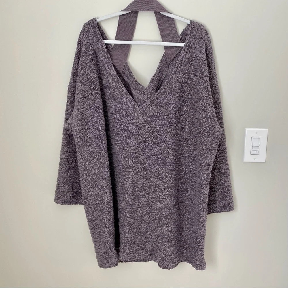 Free People FP Beach Oversized Sweater Tunic Brown-ish Gray Blend M/L